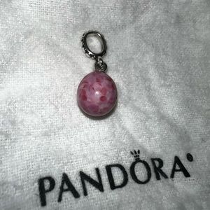 Pandora pink marble dangling